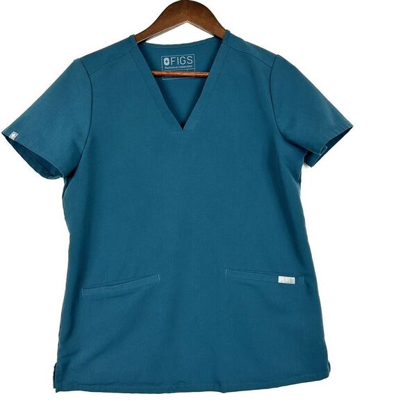 Figs Casma Scrub Top Women’s Small Technical Collection V Neck Green - Picture 1 of 7